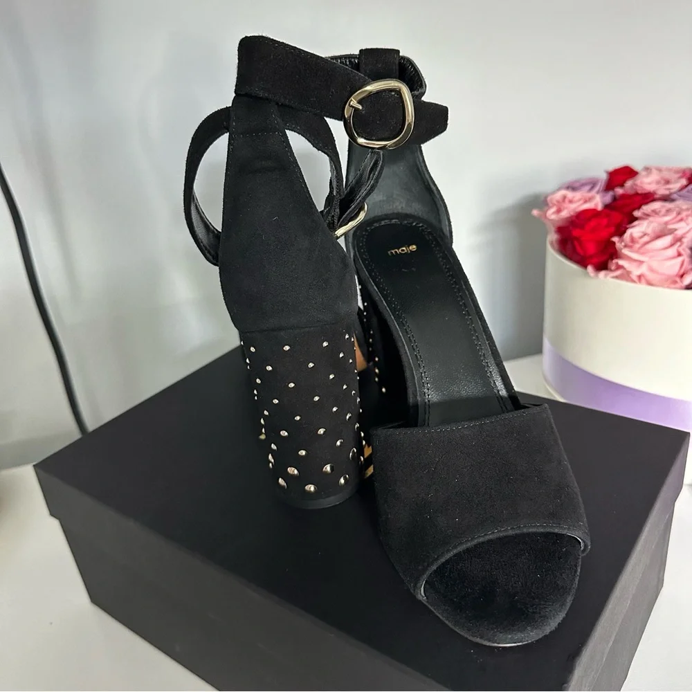 Maje Black block heels Size 37 - Picture 9 of 12